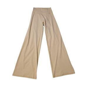 Vitality Wide Leg Yoga Pants Beige High Rise Flare Lounge M